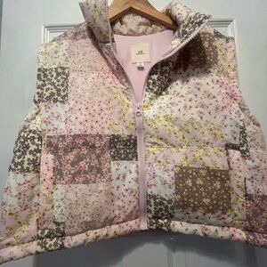 Thread & Supply Pink and Brown Quilted Vest